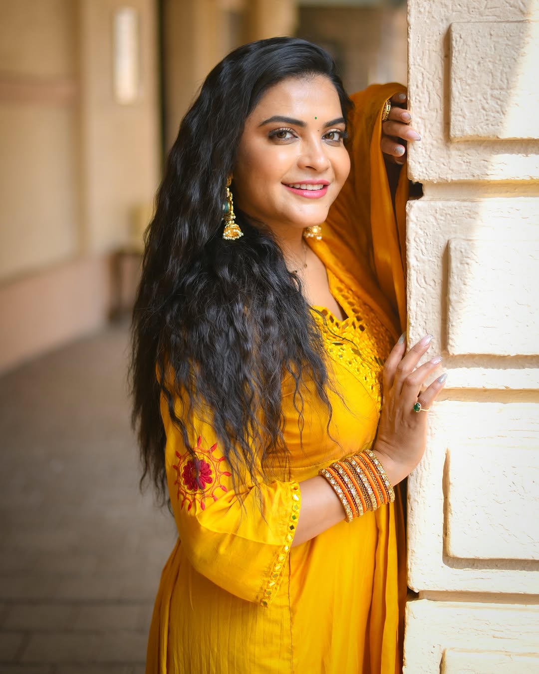 Mirror Work Kurti Pant Dupatta Set