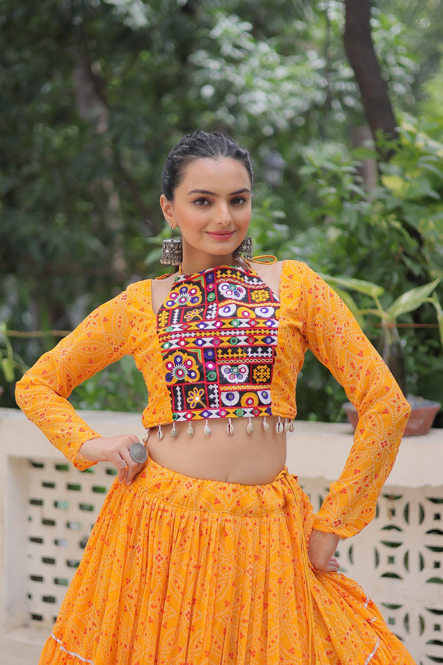 BANDHEJ PRINT WITH GOTTA PATTI & GAMTHI WORK
