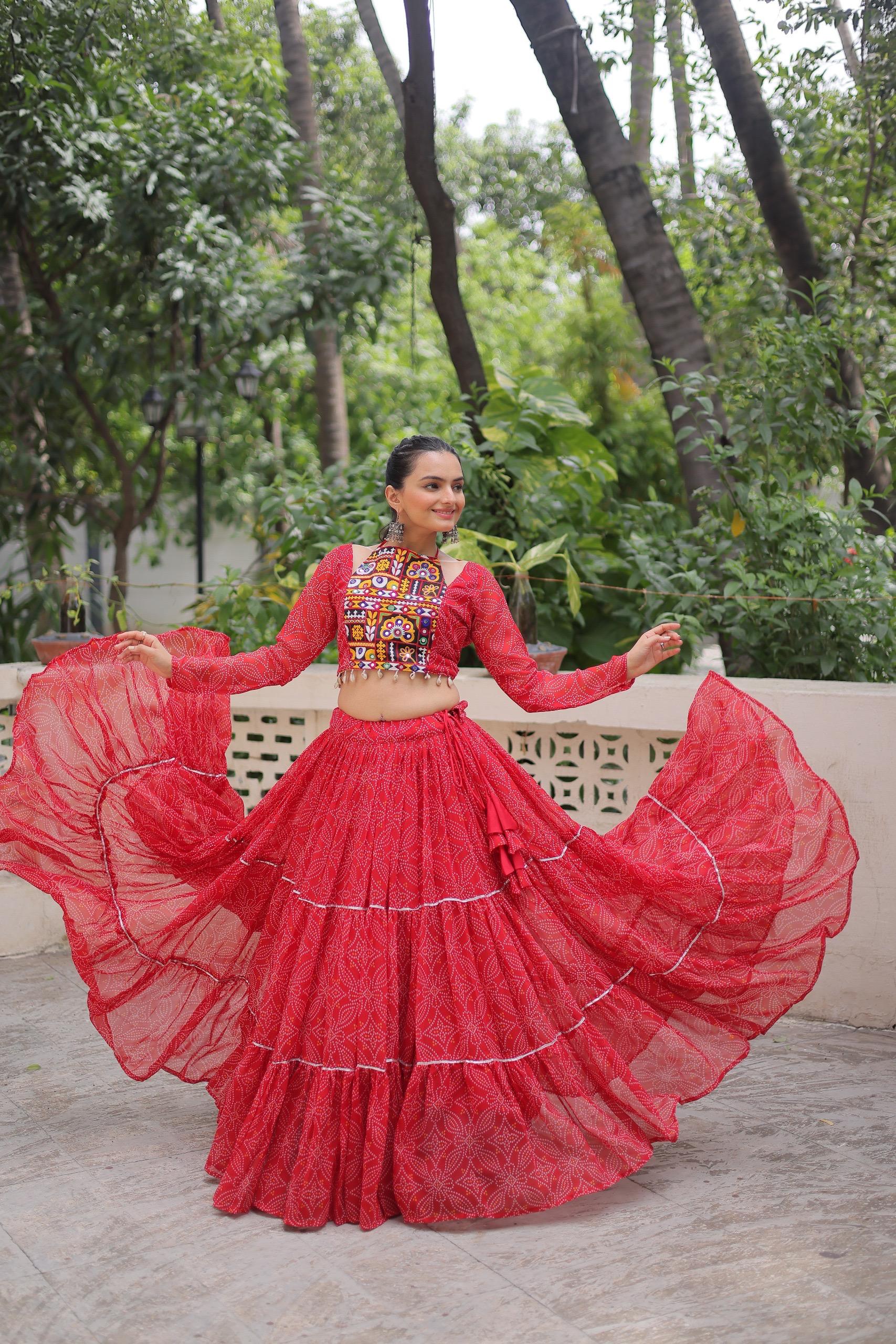 BANDHEJ PRINT WITH GOTTA PATTI & GAMTHI WORK