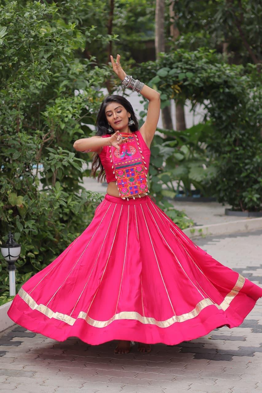 Designer Kutchi Gamthi embroidery lehenga