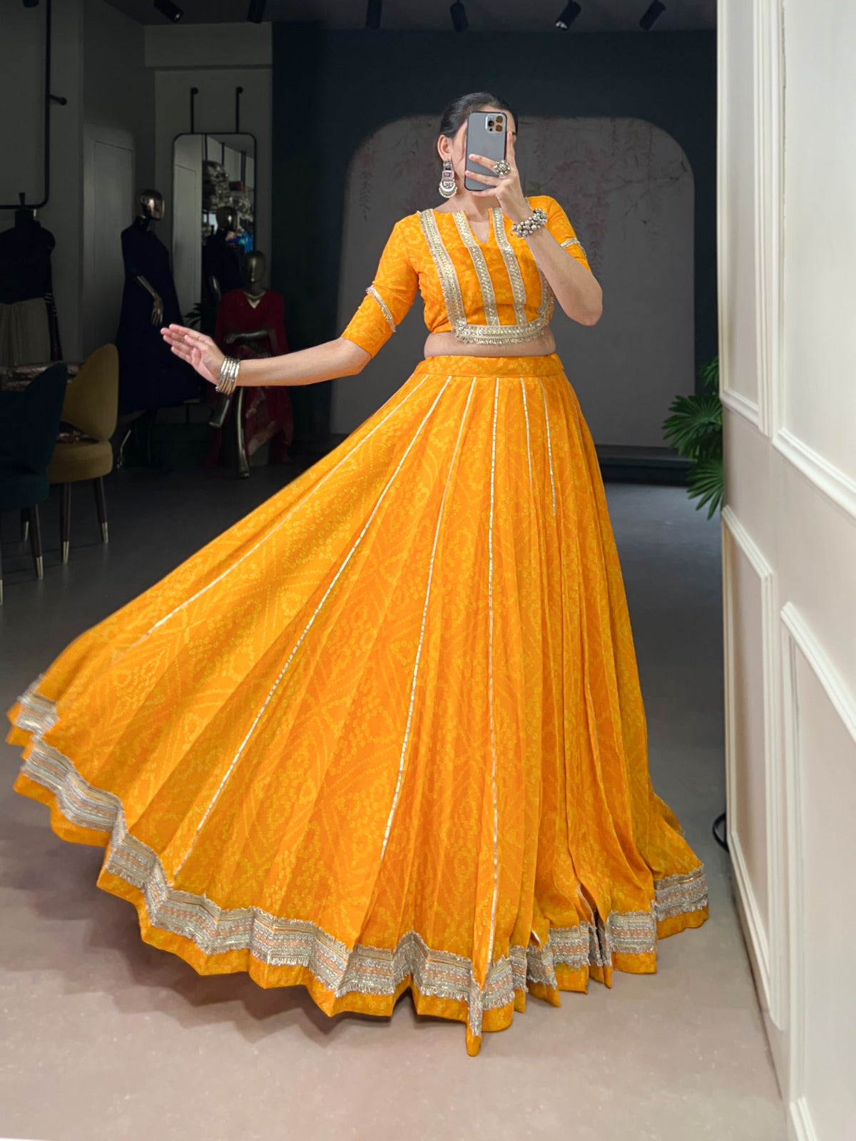 Bandhej Chiffon Co-ord Lehenga Choli
