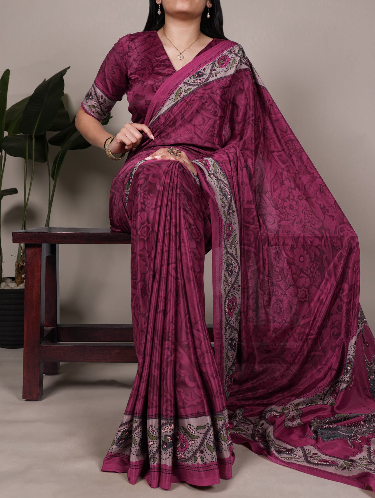 Printed Crepe Sarees