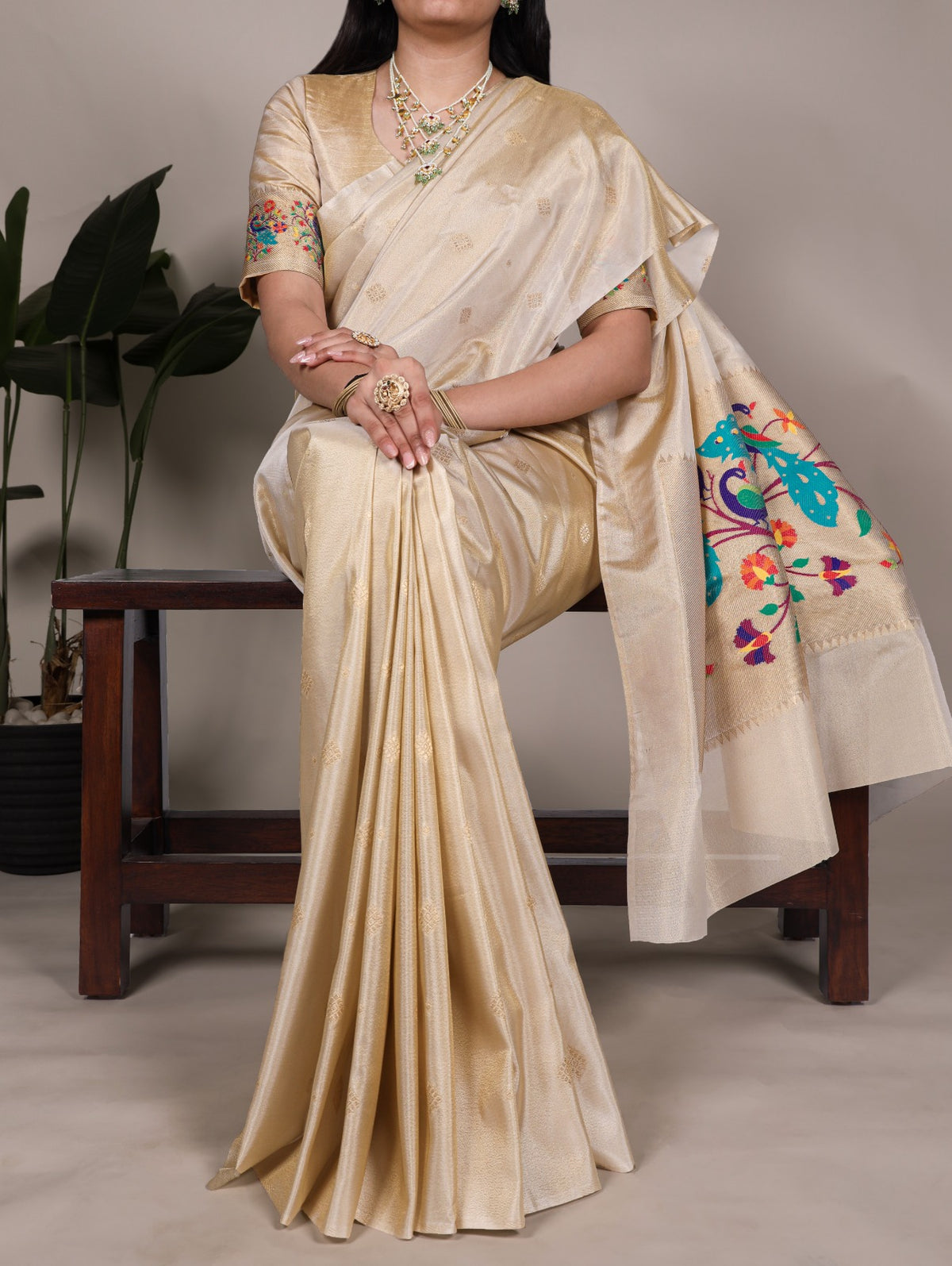 Designer Tissue Paithani Silk Saree