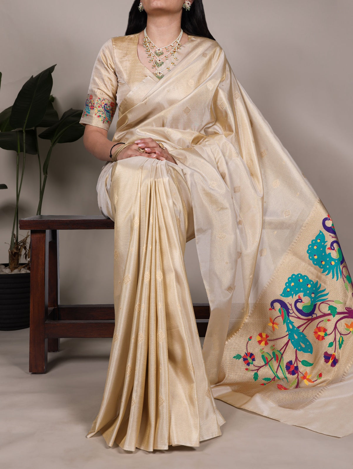 Designer Tissue Paithani Silk Saree