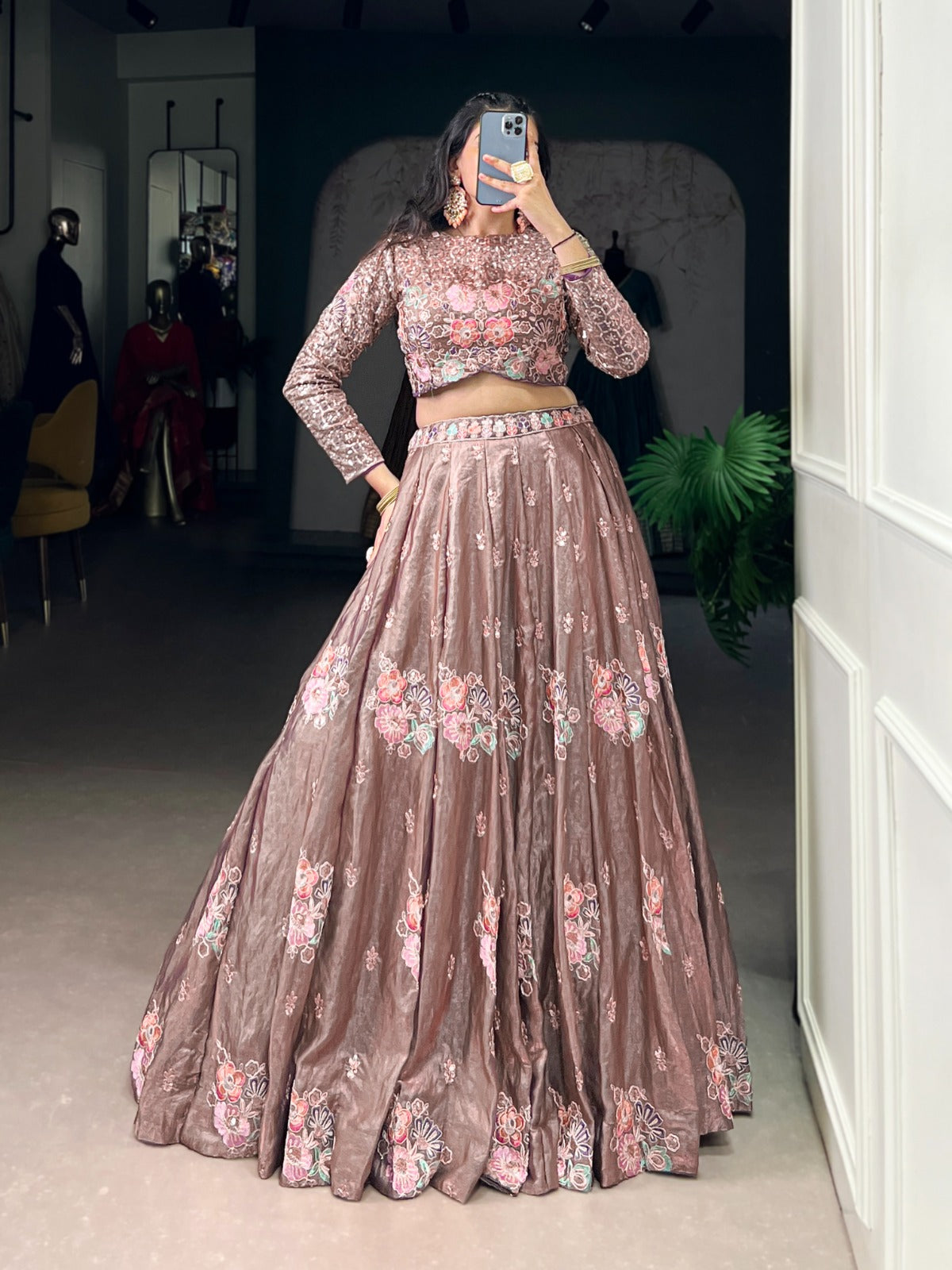 Fendi Sequins Co-ord Set Lehenga