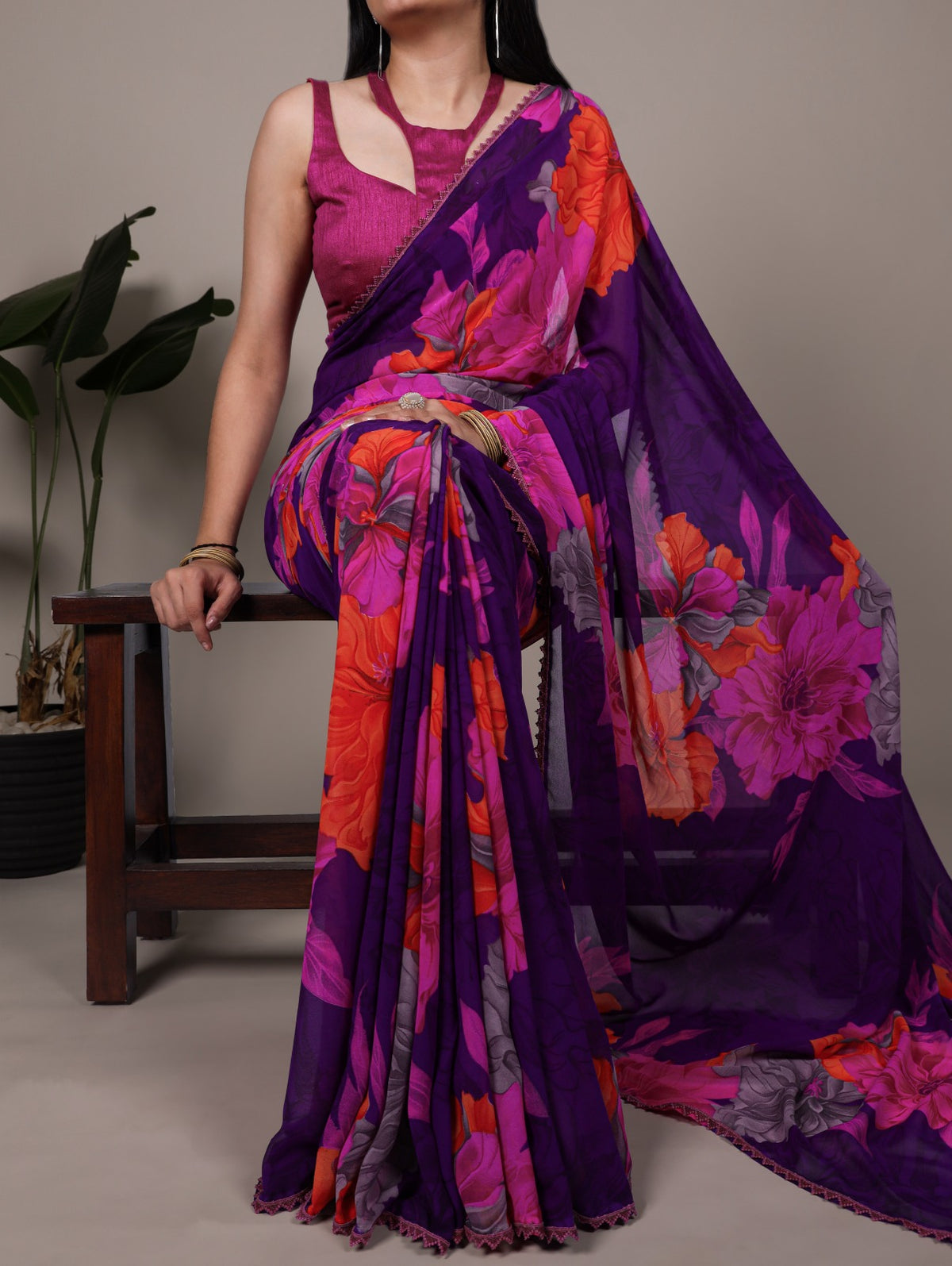 Weightless Marble Print Saree