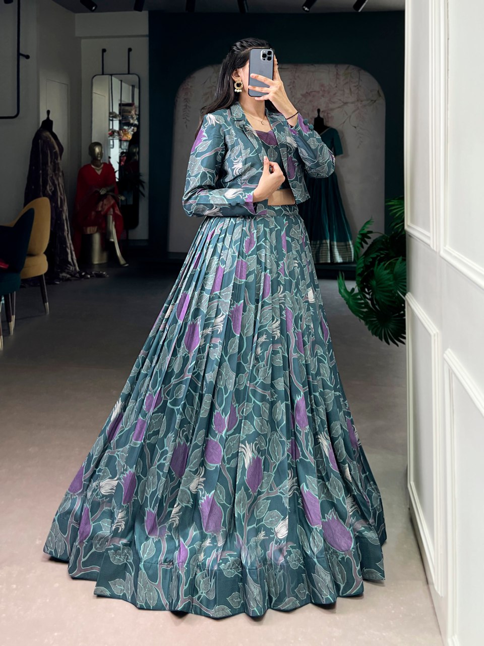 Tasar Silk Co-ord Set Lehenga