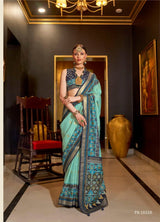 PATOLA DESIGN AND ELEGANT GOLD PRINT SAREE