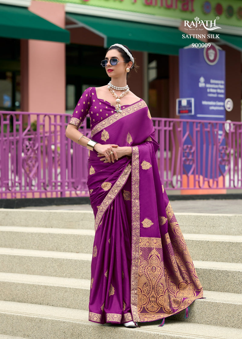 Designer Sattin Handwoven with Zari weaving - Elegant Bridal and Party Wear