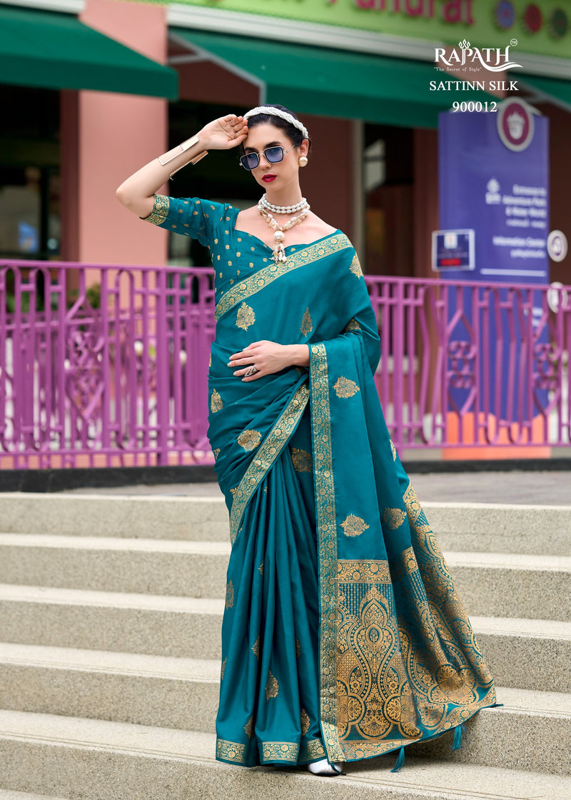 Designer Sattin Handwoven with Zari weaving - Elegant Bridal and Party Wear