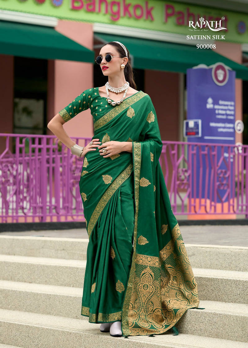 Designer Sattin Handwoven with Zari weaving - Elegant Bridal and Party Wear