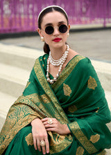 Designer Sattin Handwoven with Zari weaving - Elegant Bridal and Party Wear