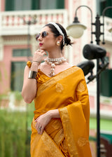 Designer Sattin Handwoven with Zari weaving - Elegant Bridal and Party Wear