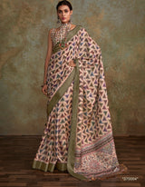 Elegant Traditional Saree with Intricate Patterns and Matching Blouse