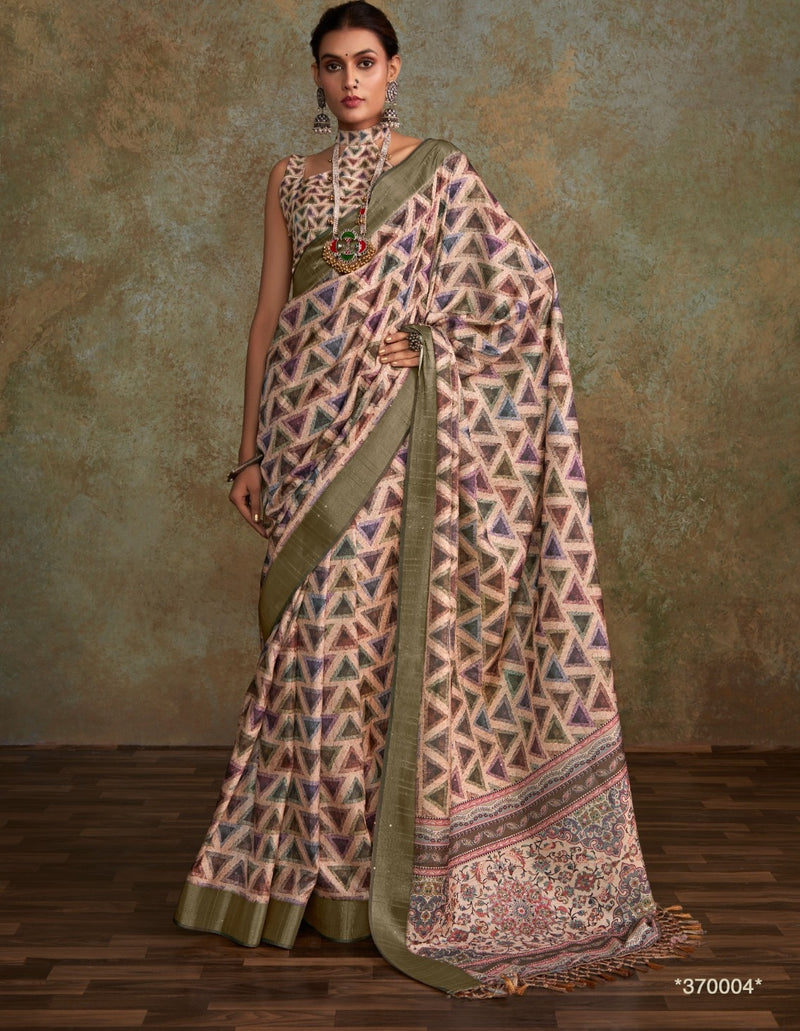 Elegant Traditional Saree with Intricate Patterns and Matching Blouse