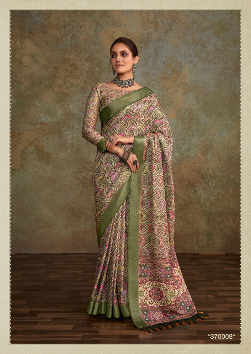 Elegant Traditional Saree with Intricate Patterns and Matching Blouse