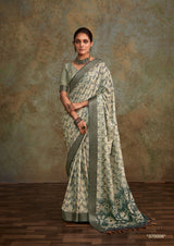 Elegant Traditional Saree with Intricate Patterns and Matching Blouse