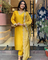 Yellow Colure Heavy  Embroidery Partywear Salwar Kameez Dress