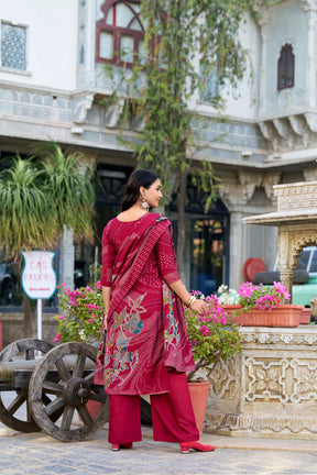 Floral Roman Silk Salwar Suit
