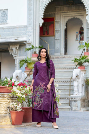 Floral Roman Silk Salwar Suit