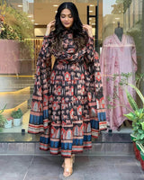 Pure Cotton Beautiful Block Printed Anarkali Kurta Set