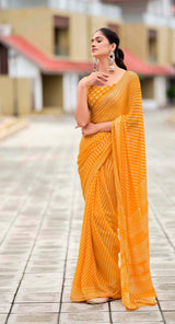 Elegant Georgette Saree with Zari Work - Perfect for Party Wear & Celebrations.