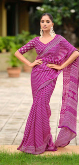 Elegant Georgette Saree with Zari Work - Perfect for Party Wear & Celebrations.