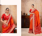 Bandhani woven design saree with solid border