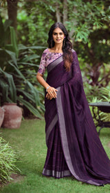 Linen saree