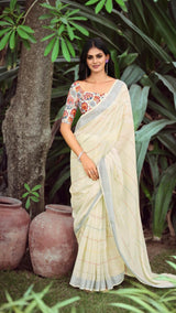 Linen saree