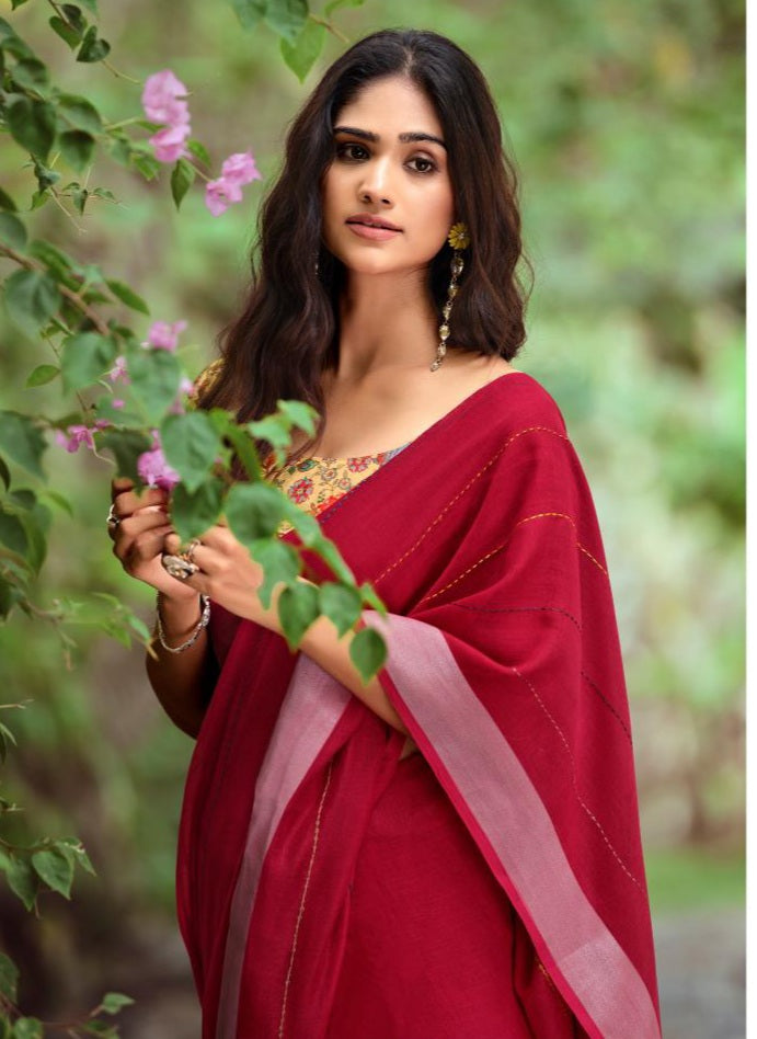 Linen saree