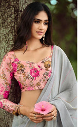 Linen saree