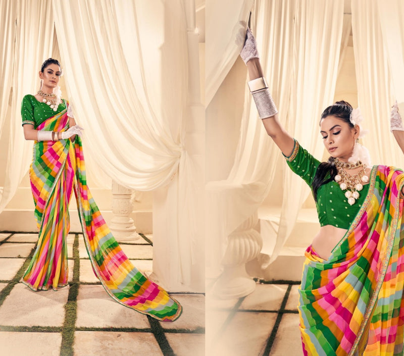 Vibrant Multicolor Handloom Saree with Polka Dots - Perfect for Trendy Ethnic Fashion.