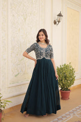 Faux Blooming with Zari &Sequins Embroidery Gown