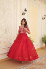 Faux Blooming with Zari &Sequins Embroidery Gown