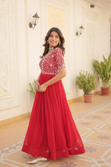 Faux Blooming with Zari &Sequins Embroidery Gown