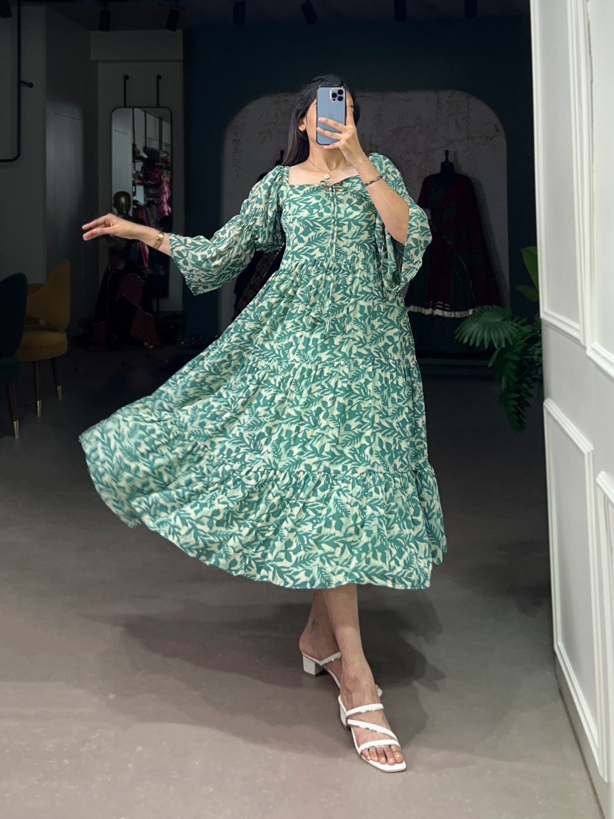 Ethnic Triple-Layer Georgette Frock Collection