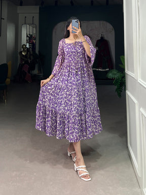 Ethnic Triple-Layer Georgette Frock Collection