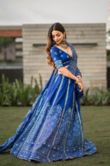 Stunning Blue Bandhani Print Lehenga Choli