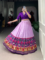 Purple & Black Bandhej Patola Co-ord Lehenga