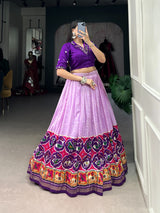 Purple & Black Bandhej Patola Co-ord Lehenga