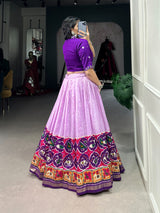 Purple & Black Bandhej Patola Co-ord Lehenga