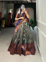 Pattu Stitch Jacquard Lehenga Choli