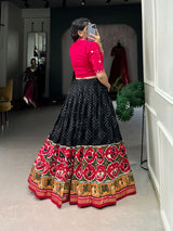 Purple & Black Bandhej Patola Co-ord Lehenga