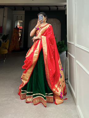 Green Paithani Lehenga Choli