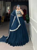 BLUE COLOUR Georgette Lehenga Choli