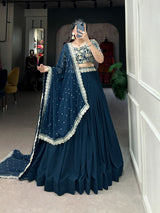 BLUE COLOUR Georgette Lehenga Choli