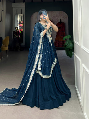 ROYAL BLUE COLOUR GEORGETTE LEHENGA CHOLI