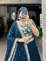 BLUE COLOUR Georgette Lehenga Choli