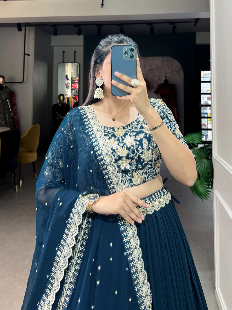 BLUE COLOUR Georgette Lehenga Choli